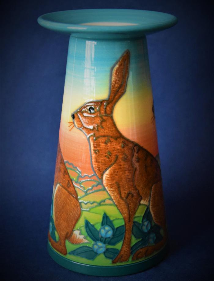 Dennis Chinaworks Hare 7 Conical Vase A Numbered Edition