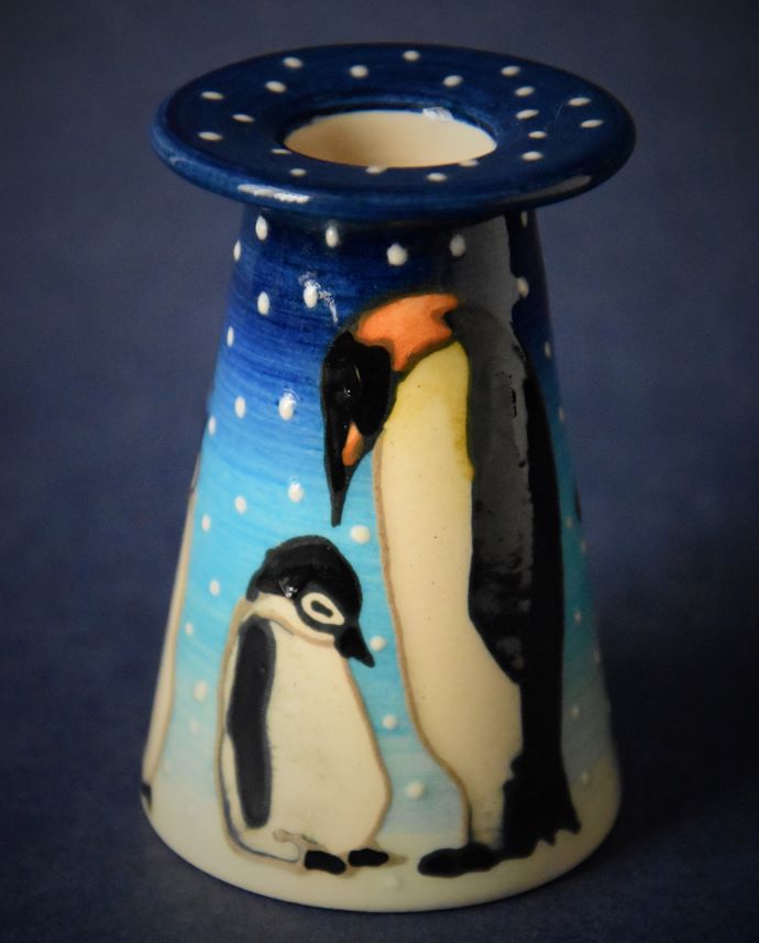  Dennis Chinaworks Penguins Miniature Conical Vase Sally Tuffin A Numbered Edition