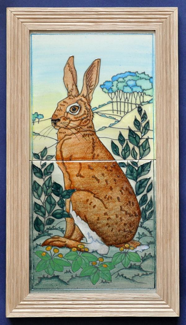 Dennis Chinaworks Ostara Hare Tile Panel