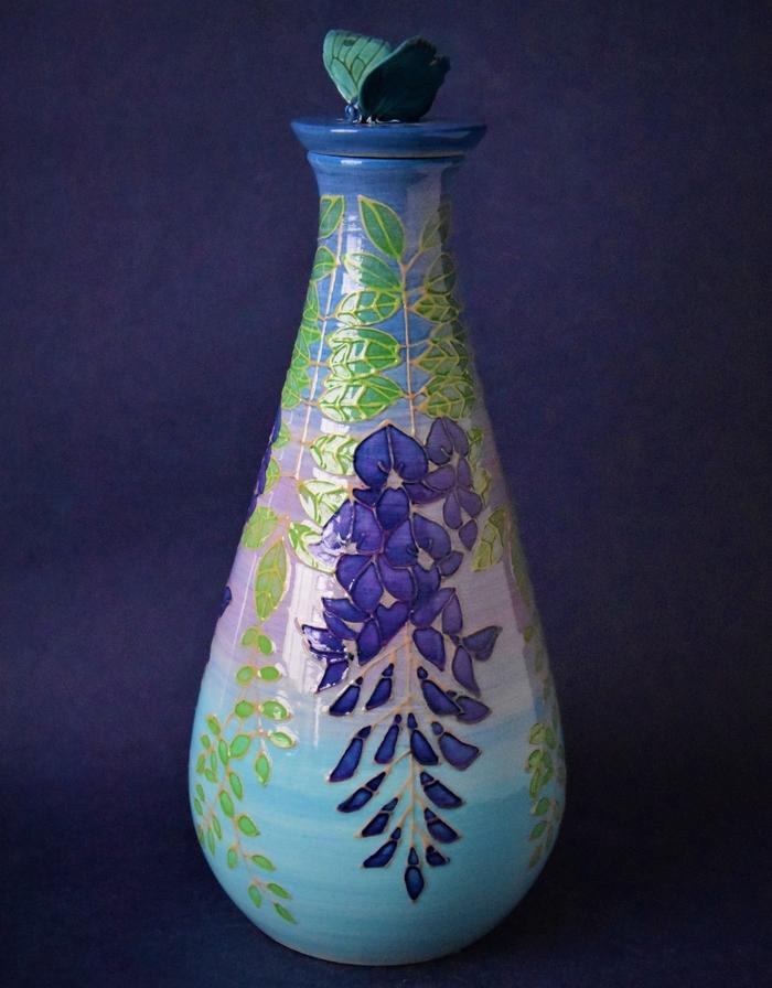 Dennis Chinaworks Wisteria Flask Sally Tuffin A Numbered Edition