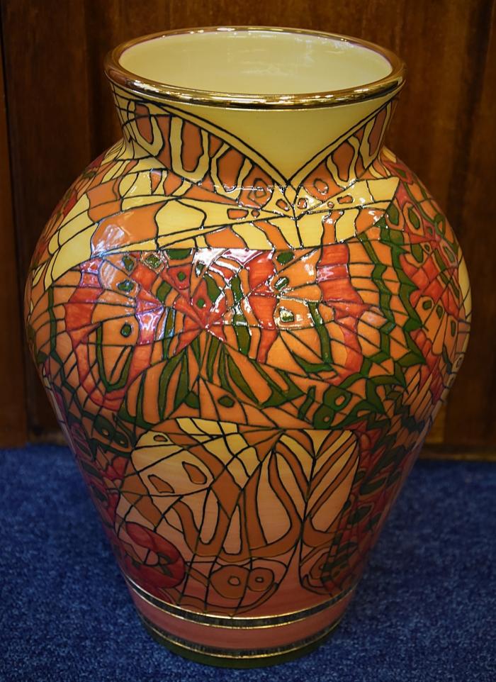 Dennis Chinaworks Tigermoth XL Baluster Vase No 1 of 10 by Sally Tuffin