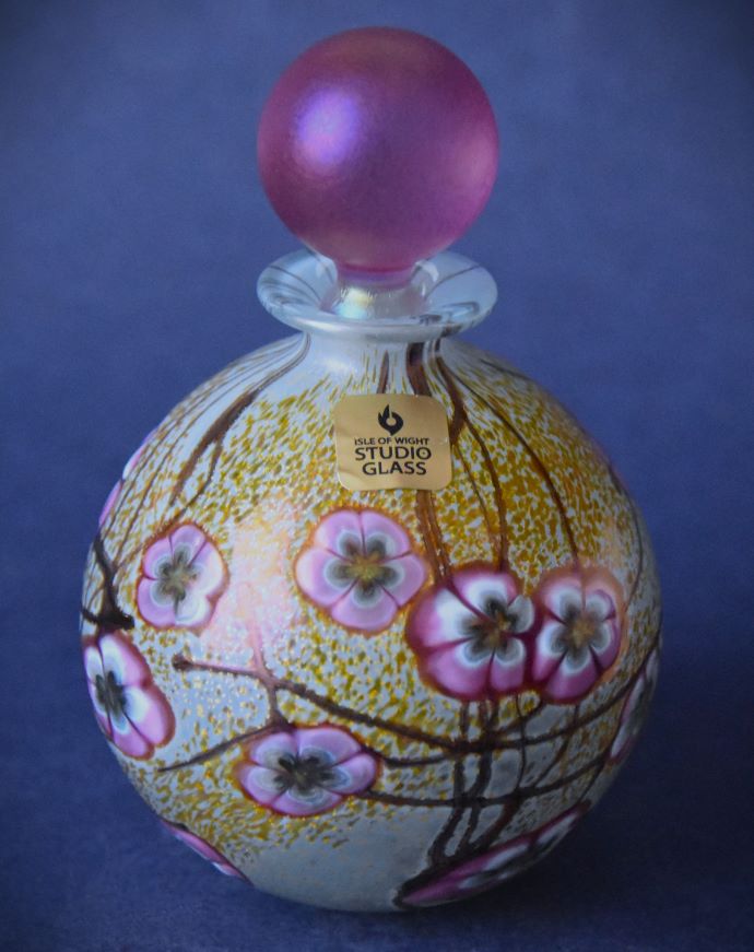 Blossom Time Perfume Bottle Small Isle of Wight Studio Glass