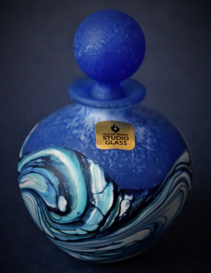 Blue Wave Minature Perfume Bottle Isle of Wight Studio Glass