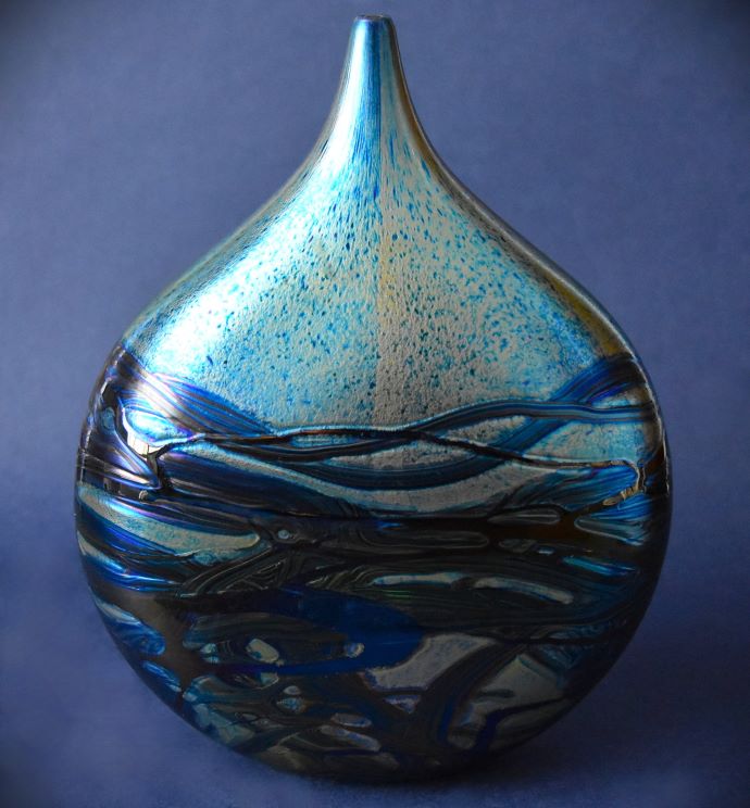 Nightscape Lollipop Vase Medium Isle of Wight Studio Glass