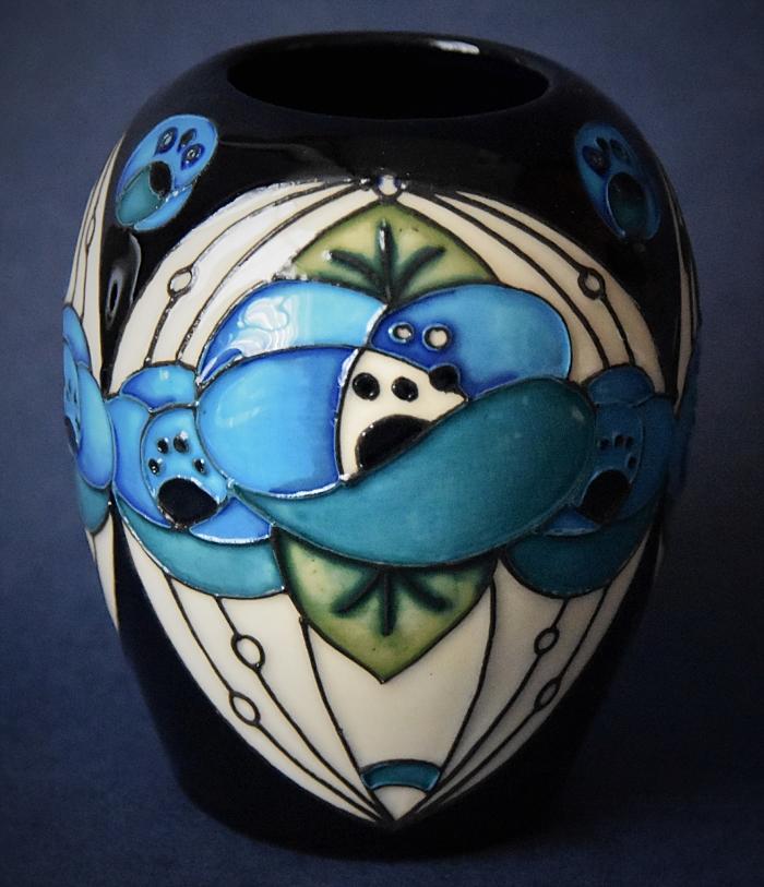 Moorcroft Pottery 102/3 Rennie Rose Blue Rachel Bishop An Open Edition