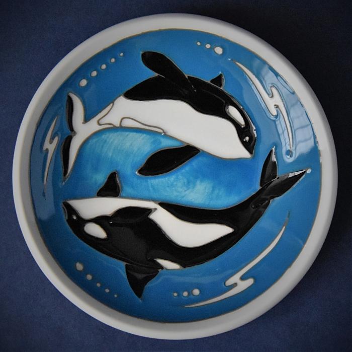 Moorcroft Pottery 780/4 Tray Orca Nicola Slaney Open Edition