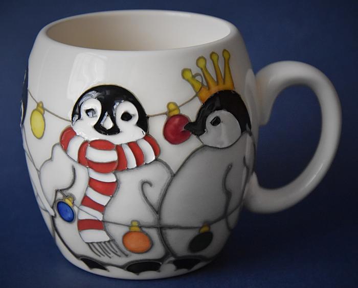 Moorcroft Pottery MU1 Mug Penguin's Party Emma Bossons A Trial