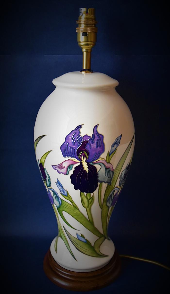 Moorcroft Pottery L46/12 Bearded Iris Lamp Nicola Slaney An Open Edition