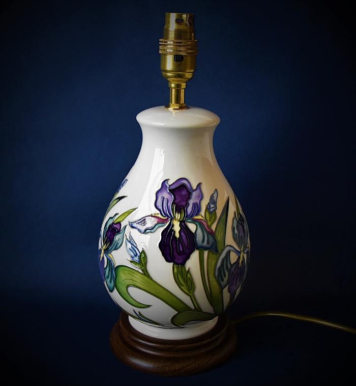 Moorcroft Pottery L7/7 Bearded Iris Lamp Nicola Slaney An Open Edition