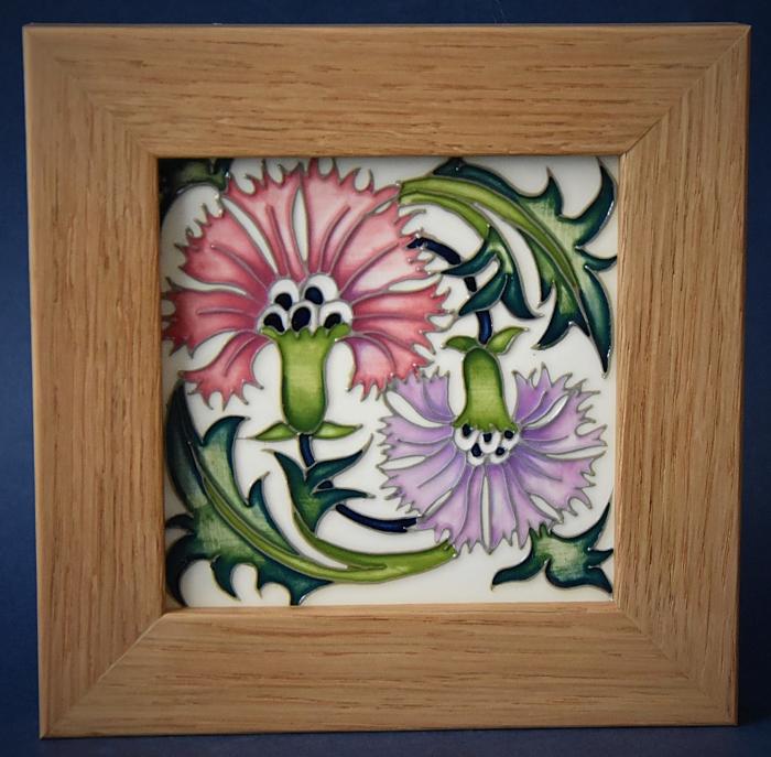 Moorcroft Pottery PLQ6 De Morgan Carnation Plaque Kerry Goodwin An Open Edition