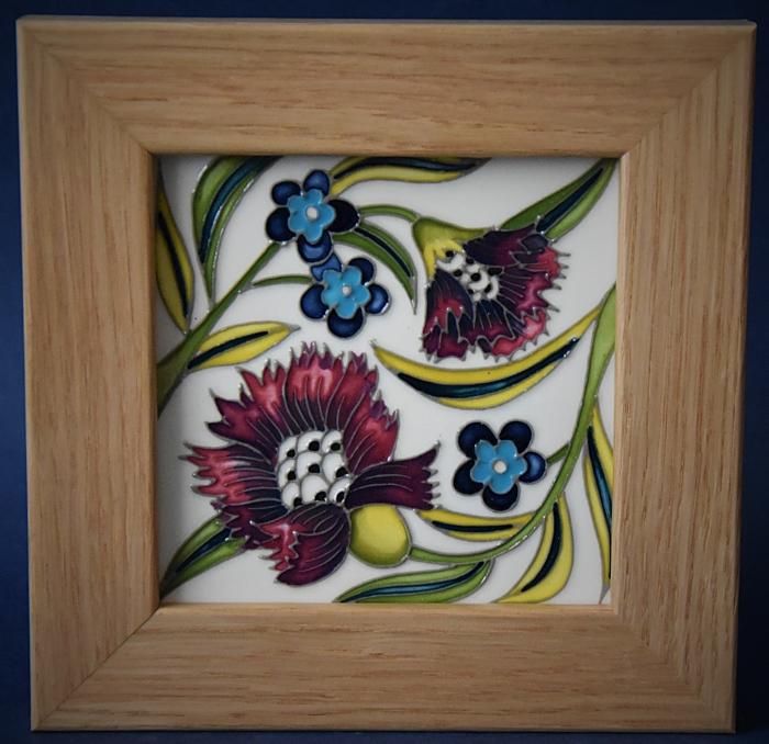 Moorcroft Pottery PLQ6 De Morgan Forget-me-Not Plaque Kerry Goodwin An Open Edition