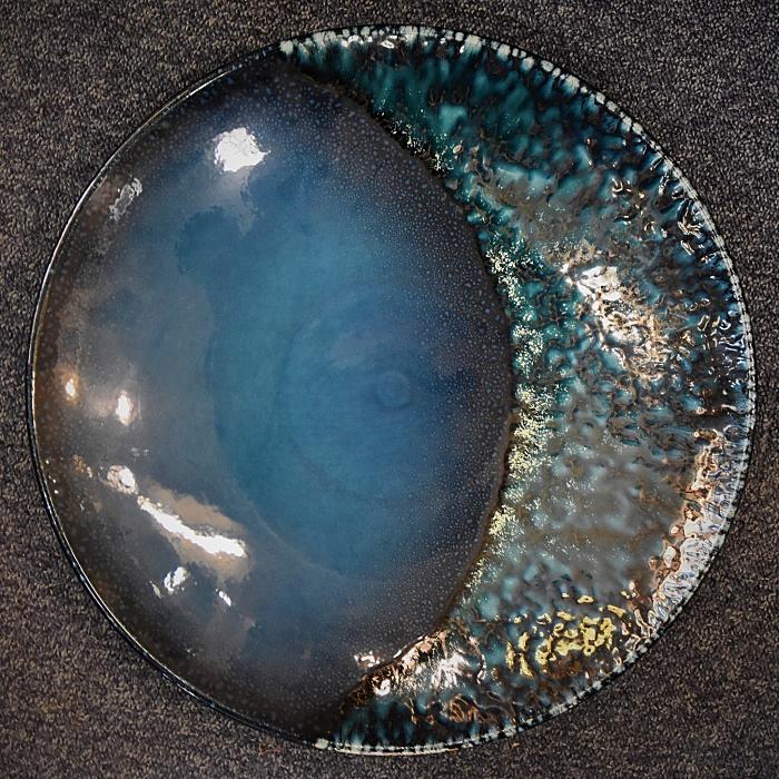 Poole Pottery Phases of the Moon 42cm Crescent Dish A Limited Edition of 1000